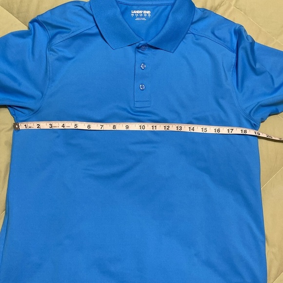 Lands’ End Turquoise Blue Men’s Small Quick Dry Men’s School Uniform Polo Shirt. - Picture 10 of 13